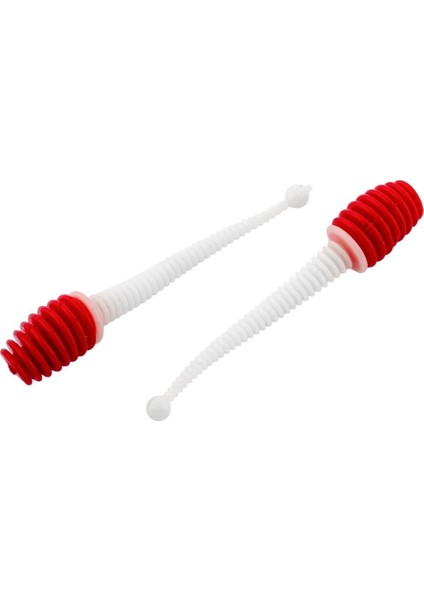 Silikon Kurt Yem - 2,1g 70MM - Fishack Wormix - 1 Adet - Kırmızı/beyaz - Karides Kokulu modelleri