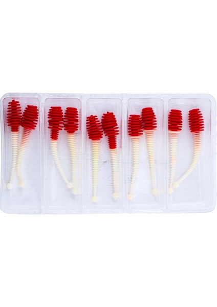 Silikon Kurt Yem - 2,1g 70MM - Fishack Wormix - 1 Adet - Kırmızı/beyaz - Karides Kokulu fırsatları