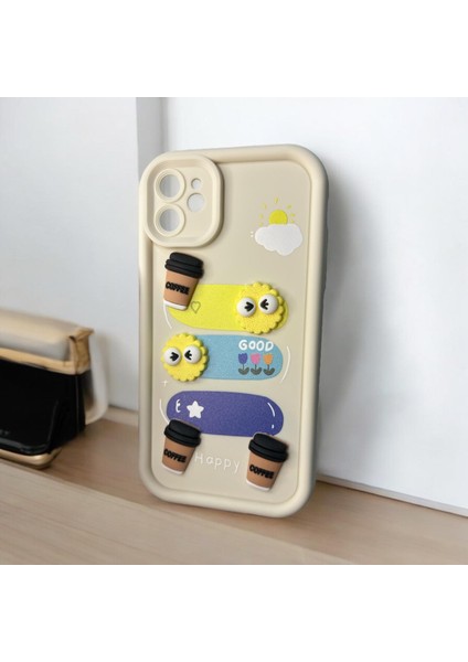 iPhone 11 Uyumlu Kabartma Desenli Şık Kaliteli Silikon Telefon Kılıf