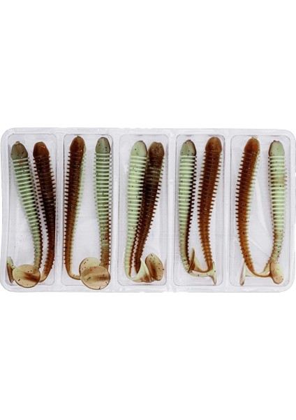 Silikon Kurt Yem - 4,2g 105MM - Turna/levrek Silikonu - 1 Adet - Yeşil/kahve - Karides Kokulu fırsatları