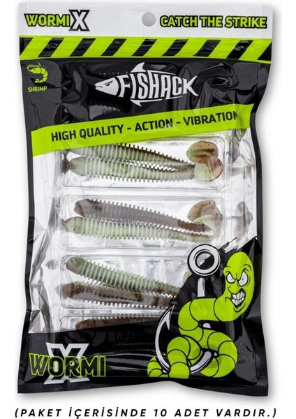 Silikon Kurt Yem - 4,2g 105MM - Turna/levrek Silikonu - 1 Adet - Yeşil/kahve - Karides Kokulu indirimleri