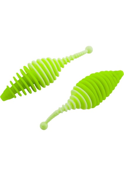 Silikon Kurt Yem - 3g 65MM - Fishack Wormix - 1 Adet - Yeşil/beyaz - Karides Kokulu modelleri