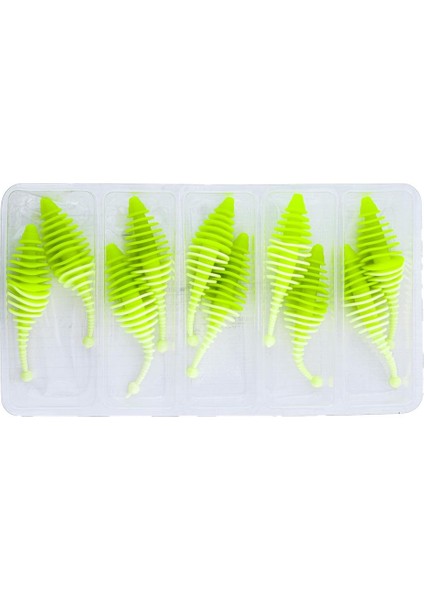 Silikon Kurt Yem - 3g 65MM - Fishack Wormix - 1 Adet - Yeşil/beyaz - Karides Kokulu fırsatları