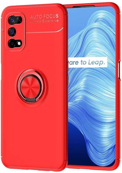 Realme 7 Pro Kılıf Mxsp Ravel Silikon Kapak-Kırmızı