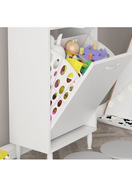 ARD-133 Inci 2 Kapaklı Kirli Çamaşır Sepetli Banyo Dolabı Muftak Dolabı Çok Amaçlı Dolap fırsatları