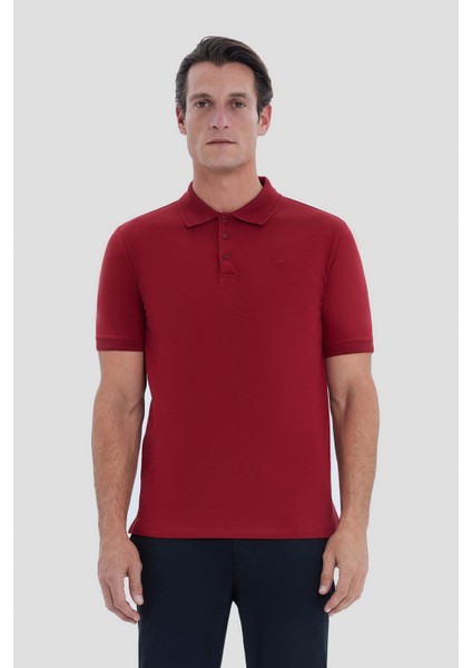 Bordo Polo Yaka T-Shirt