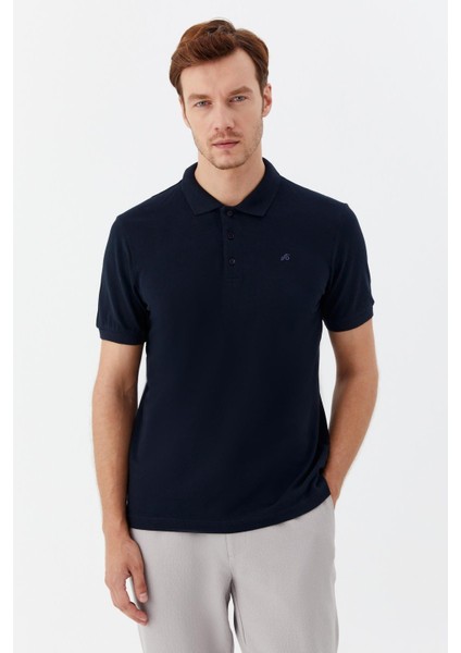 Indigo Polo Yaka T-Shirt