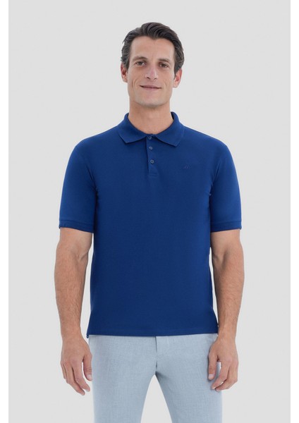 SABRİ ÖZEL APAŞ YAKA TRİKO T-SHIRT Lacivert