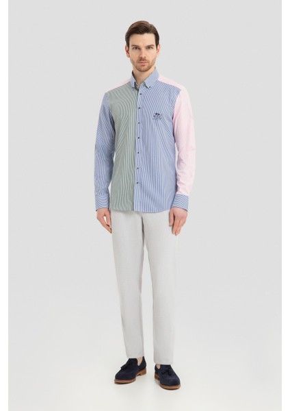 Çizgili Erkek Gömlek Pembe fiyatları