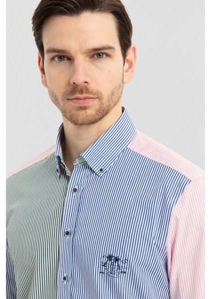 Çizgili Erkek Gömlek Pembe fırsatları