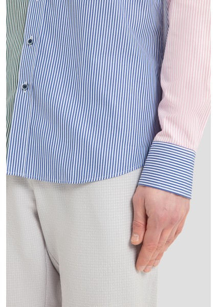 Çizgili Erkek Gömlek Pembe indirimleri