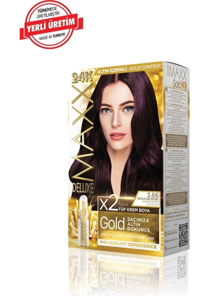 Maxx Deluxe Gold Series Saç Boya Seti 2 Tüp Boya 2 Oksidan 30 Harika Renk Seçeneği