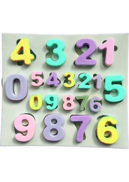 Sayılar Rakamlar 1,8cm ve 3,2cm Rakam Seti Silikon Kalıp K-1425, Taş Tozu Sabun Alçı Mum Kalıbı modelleri