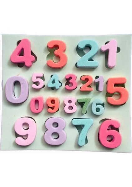 Sayılar Rakamlar 1,8cm ve 3,2cm Rakam Seti Silikon Kalıp K-1425, Taş Tozu Sabun Alçı Mum Kalıbı fırsatları