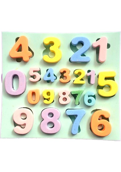 Sayılar Rakamlar 1,8cm ve 3,2cm Rakam Seti Silikon Kalıp K-1425, Taş Tozu Sabun Alçı Mum Kalıbı