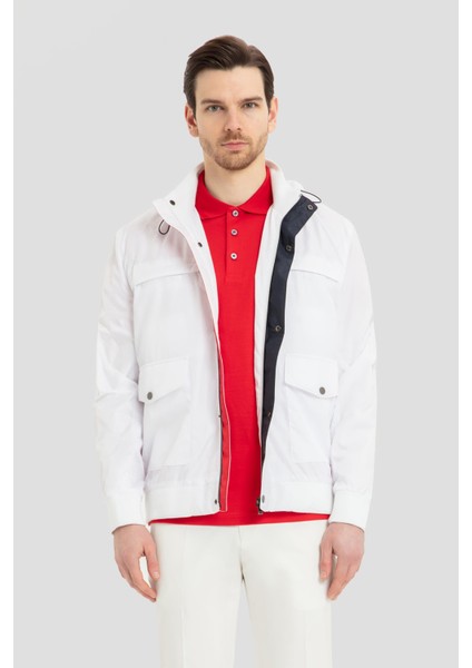 KAPŞONLU MONT Beyaz