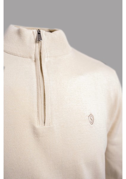 Fermuarlı Yarım Balıkçı Yaka Pamuk Erkek Triko Kazak Taş fiyatları