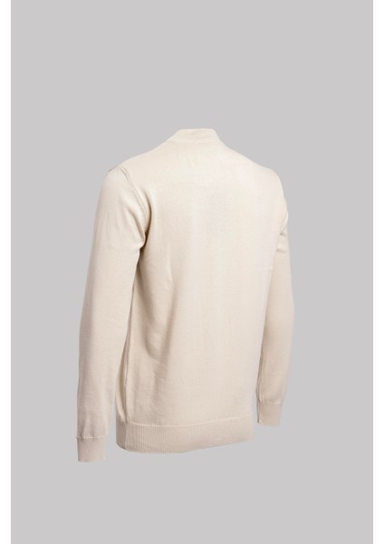 Fermuarlı Yarım Balıkçı Yaka Pamuk Erkek Triko Kazak Taş modelleri