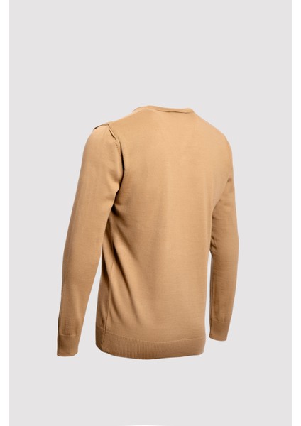 V Yaka Uzun Kollu Triko Kazak Camel modelleri