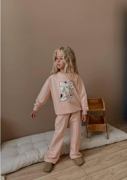 Fiyonk Baskılı Uzun Kollu Kız Çocuk Alt Üst Takım modelleri