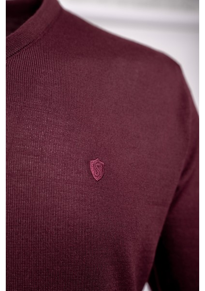 V Yaka Uzun Kollu Triko Kazak Bordo fiyatları