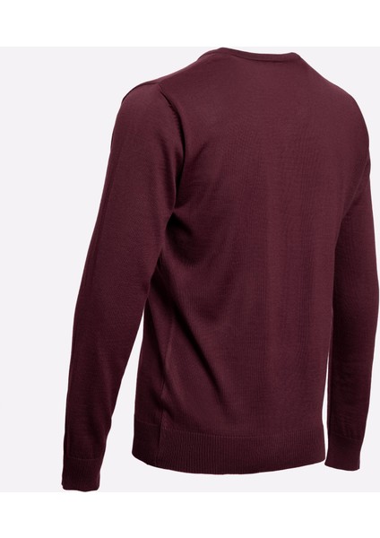 V Yaka Uzun Kollu Triko Kazak Bordo modelleri