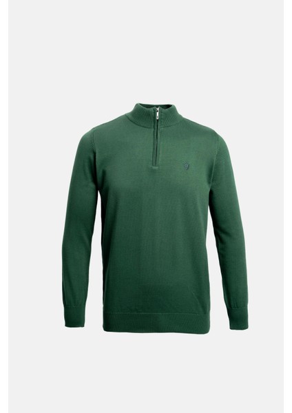 Fermuarlı Yarım Balıkçı Yaka Pamuk Erkek Triko Kazak Nefti