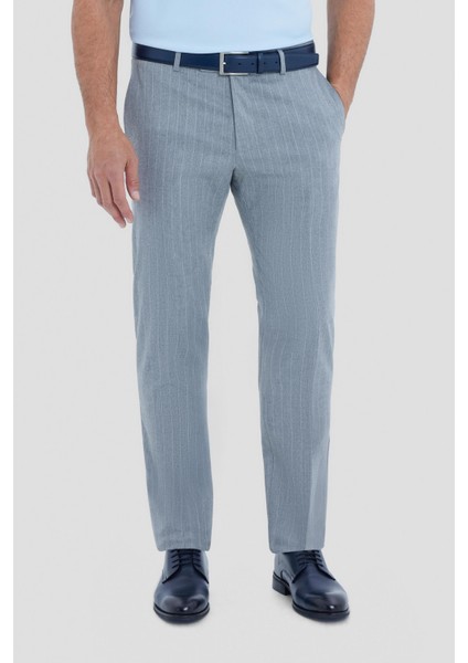 Çizgili Chino Erkek Pantolon Gri