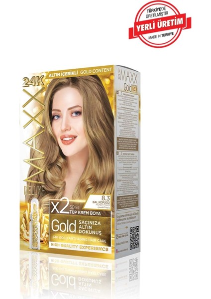 Maxx Deluxe Gold Series Saç Boya Seti 2 Tüp Boya 2 Oksidan 30 Harika Renk Seçeneği