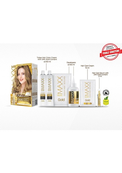 Maxx Deluxe Gold Series Saç Boya Seti 2 Tüp Boya 2 Oksidan 30 Harika Renk Seçeneği fiyatları