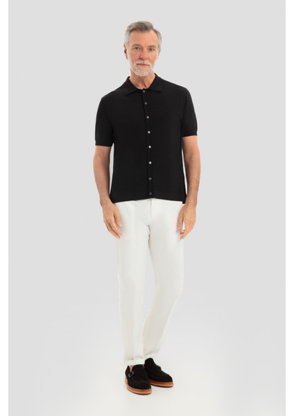 Polo Yaka Kısa Kollu Triko Erkek Gömlek Siyah fiyatları