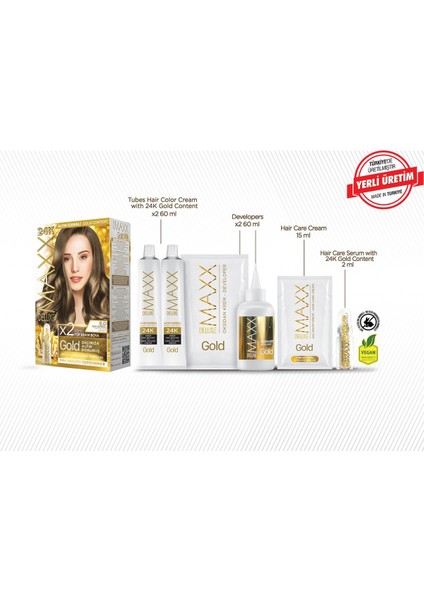 Maxx Deluxe Gold Series Saç Boya Seti 2 Tüp Boya 2 Oksidan 30 Harika Renk Seçeneği fiyatları
