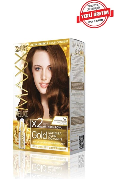 Maxx Deluxe Gold Series Saç Boya Seti 2 Tüp Boya 2 Oksidan 30 Harika Renk Seçeneği
