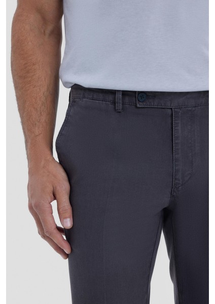 Pamuk Karışımlı Yıkamalı Chino Pantolon Füme modelleri