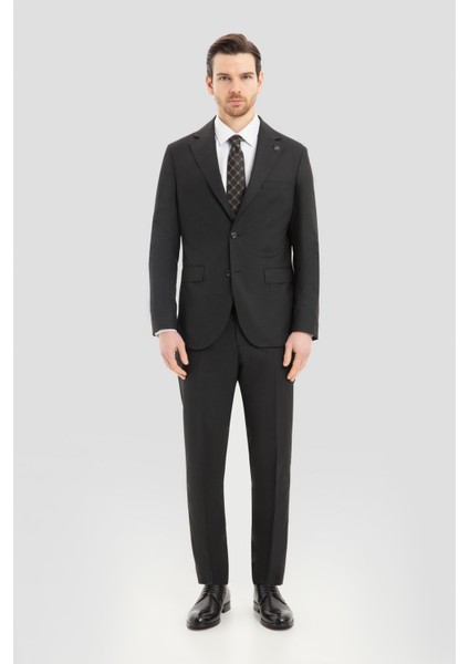 Mono Yaka Yün Karışımlı Takım Elbise Siyah fiyatları