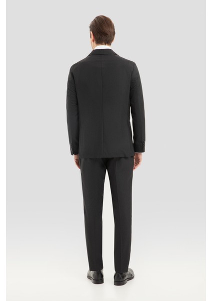 Mono Yaka Yün Karışımlı Takım Elbise Siyah modelleri