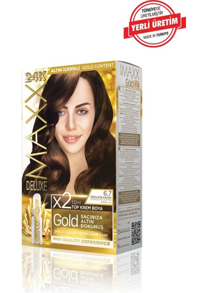 Maxx Deluxe Gold Series Saç Boya Seti 2 Tüp Boya 2 Oksidan 30 Harika Renk Seçeneği