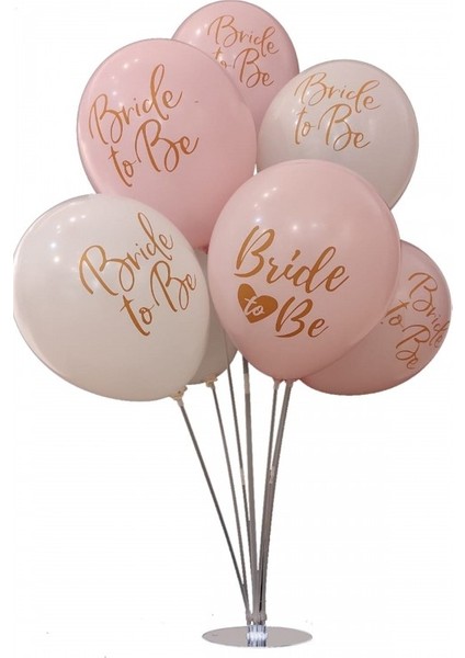 7 Bride To Be Balon + 1 Balon Standı Bekarlığa Veda Masa Üstü Dekor Süs Standı