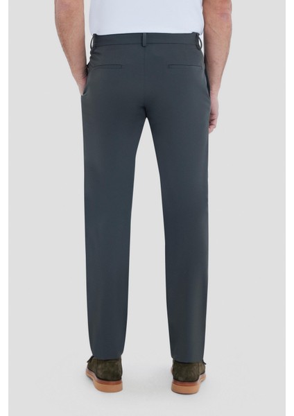 Regular Fit Pileli Erkek Chino Pantolon Koyu Haki fiyatları