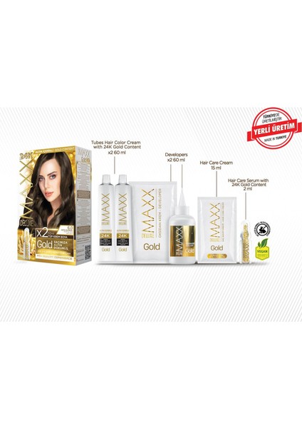 Maxx Deluxe Gold Series Saç Boya Seti 2 Tüp Boya 2 Oksidan 30 Harika Renk Seçeneği fiyatları