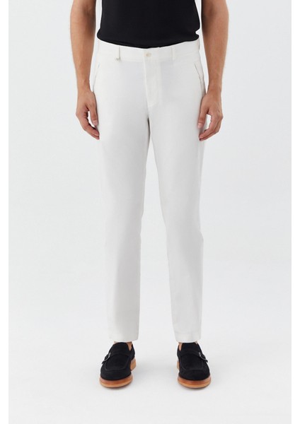 Regular Fit Klasik Erkek Pantolon Beyaz