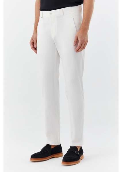 Regular Fit Klasik Erkek Pantolon Beyaz modelleri