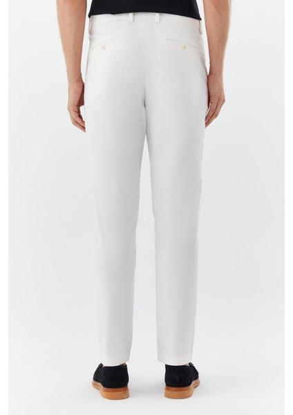Regular Fit Klasik Erkek Pantolon Beyaz indirimleri