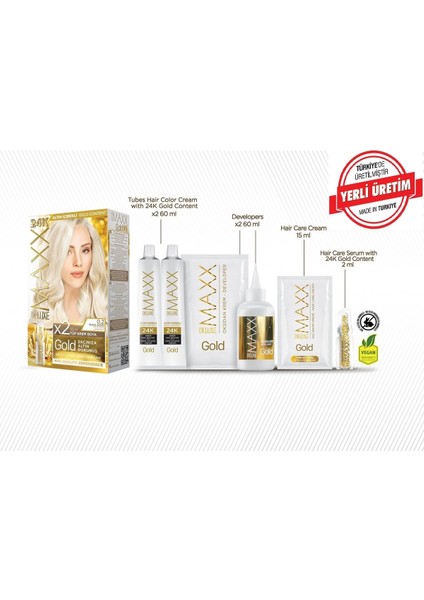 Gold Series Saç Boya Seti 2 Tüp Boya 2 Oksidan 30 Harika Renk Seçeneği fiyatları