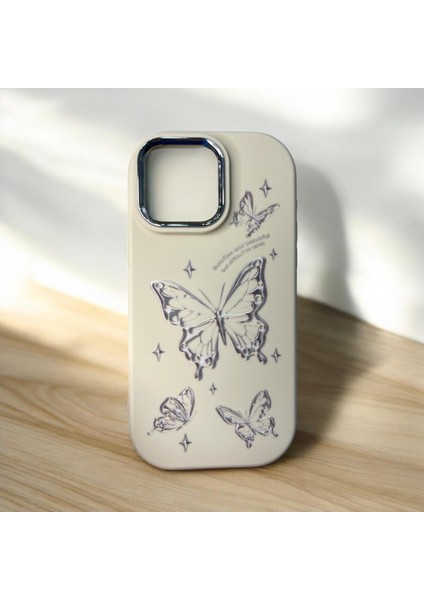 iPhone 15 Pro Max Kelebek Baskı Kabartmalı Kaliteli Silikon Telefon Kılıfı fiyatları