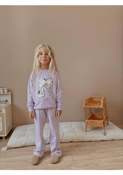 Fiyonk Baskılı Uzun Kollu Kız Çocuk Alt Üst Takım