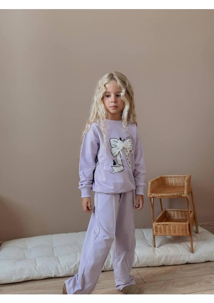 Fiyonk Baskılı Uzun Kollu Kız Çocuk Alt Üst Takım modelleri