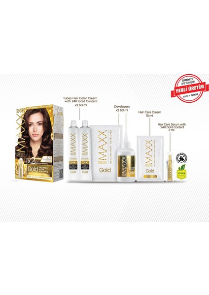Gold Series Saç Boya Seti 2 Tüp Boya 2 Oksidan 30 Harika Renk Seçeneği fiyatları