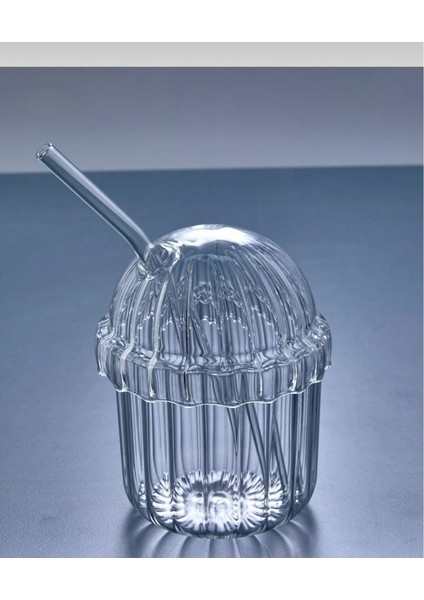 1 Adet Mika Bardak 430 ml (1 Adet Cam Pipet Hediyeli)| Kahve, Limonata, Meşrubat Sunum Bardağı