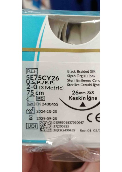 2.0 Keskin Emilemeyen İpek Cerrahi İplik (12 Adet)
